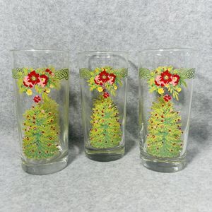 The Pioneer Woman Christmas Holiday Cheer Drinking 16oz Glasses Set of 3 Tumbler